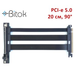 Райзер PCIE 5.0 x16 x16 на шлейфе гибкий черный
