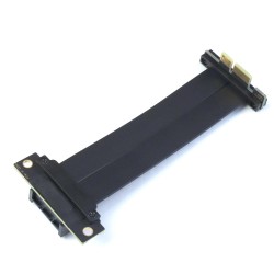Райзер PCIE 4.0 x1 x1 на шлейфе гибкий черный