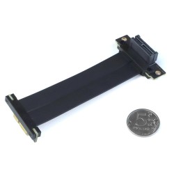 Райзер PCIE 4.0 x1 x1 на шлейфе гибкий черный